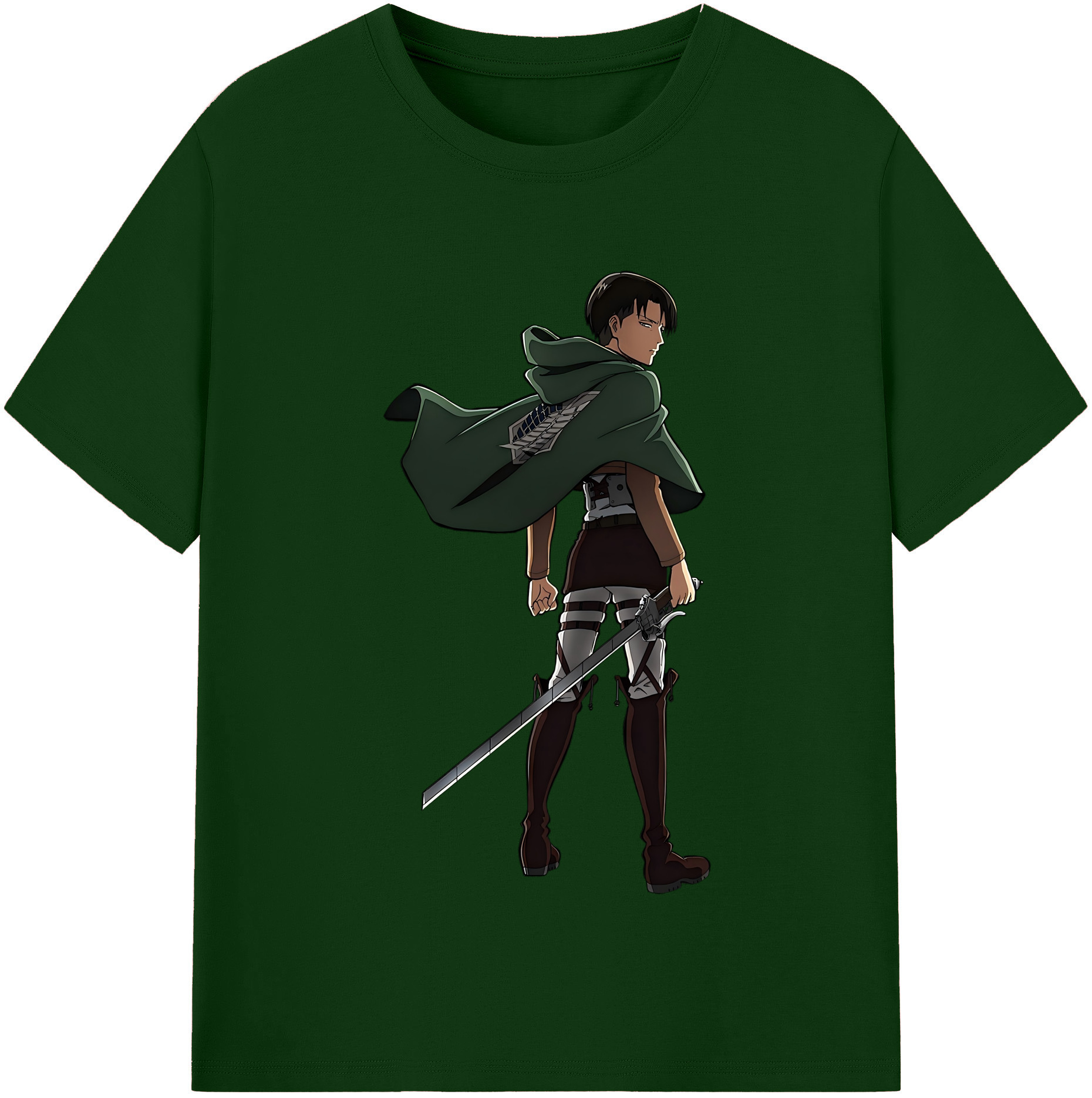 （画像用） 進撃の巨人 リヴァイ·アッカーマン Attack on Titan Levi Ackerman 綿100％半袖Tシャツ（フロントプリント）